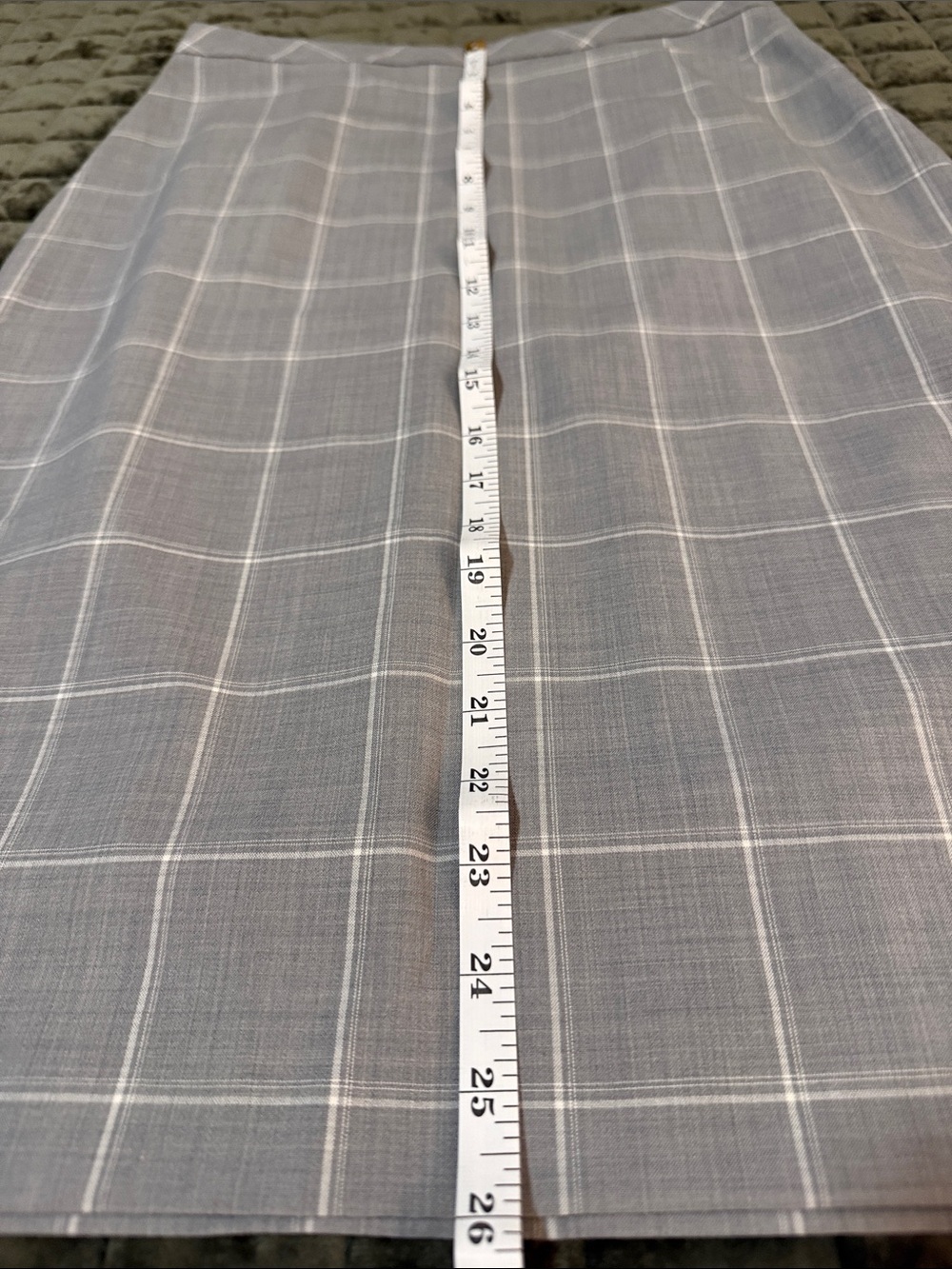 Classic Gray Windowpane Pencil Skirt - Picture 8 of 9